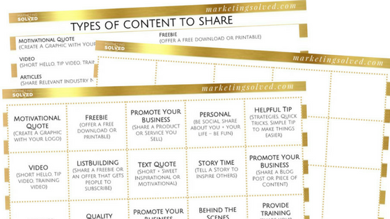 20 Types of Content to Share on Social Media (SWIPE CALENDAR)