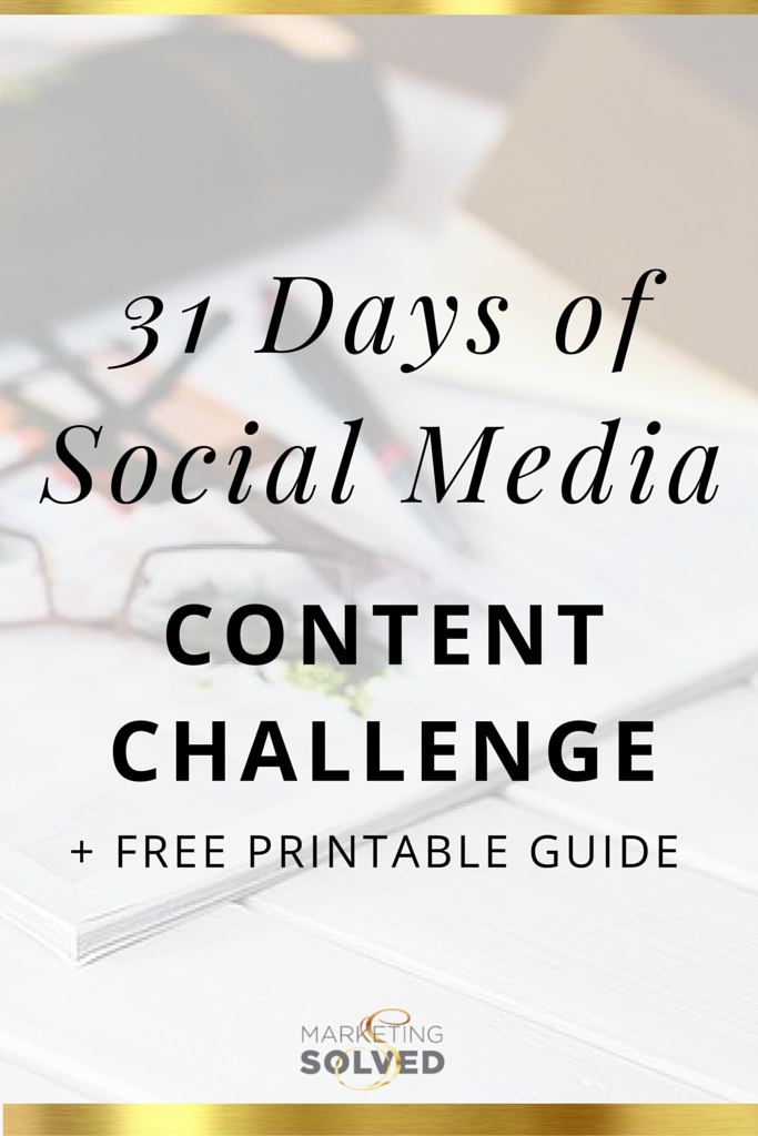 31 Days of Social Media Content + Content Calendar 