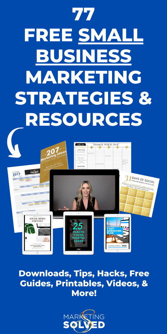 77 Free Marketing Resources. Printables, Hacks, Checklists, Guides, Tutorials, & Videos. Small Business Marketing // Social Media Marketing Tips // Social Media Printables // Free Marketing Ideas 